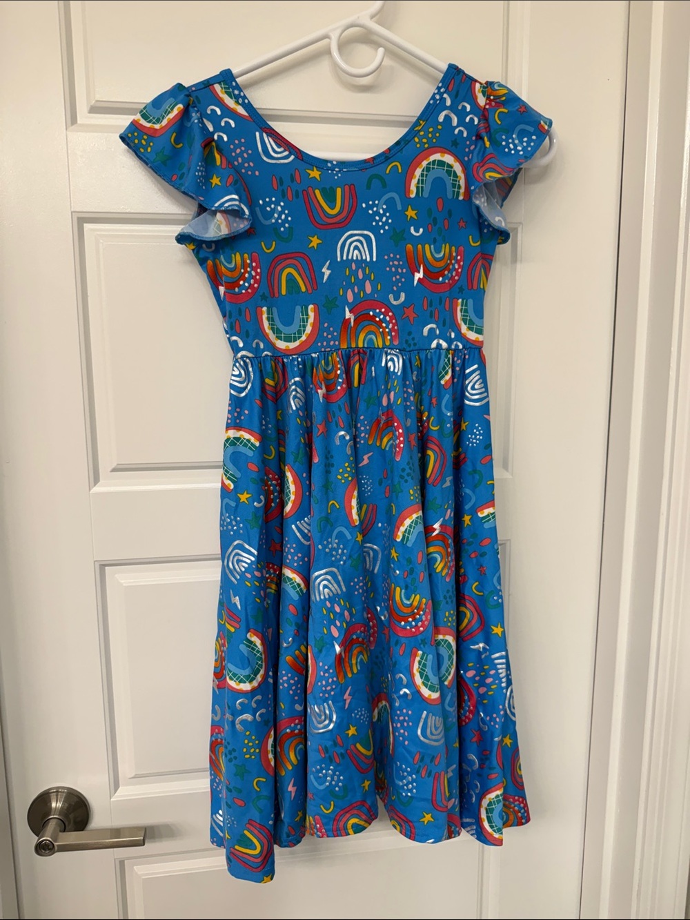 Dot Dot Smile Blue Rainbow & Star Print Casual Dress